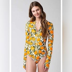 Mott50 Orange and Green Floral One Piece Swimsuit